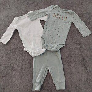 Carter’s Baby Boy 3-Piece Outfit Set | 3 Months | Long Sleeve Bodysuits & Pants